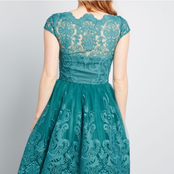 NWT Chi Chi London Elegant Lace Dress in Teal (Modcloth) (Size 2) - Picture 3 of 14
